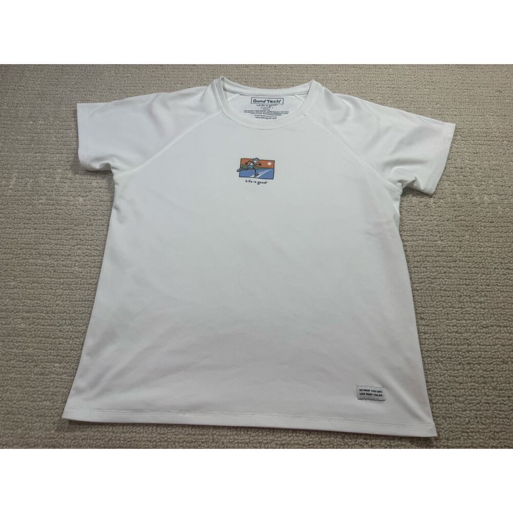 Good Tech by Life is Good Women’s Large Tee White Running Marathon Activewear